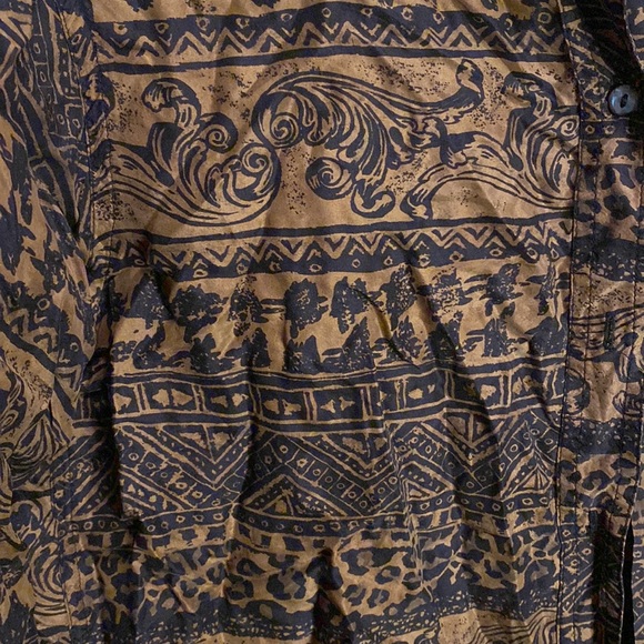 Vintage Mixed Pattern 100% Silk Blouse - Picture 2 of 9